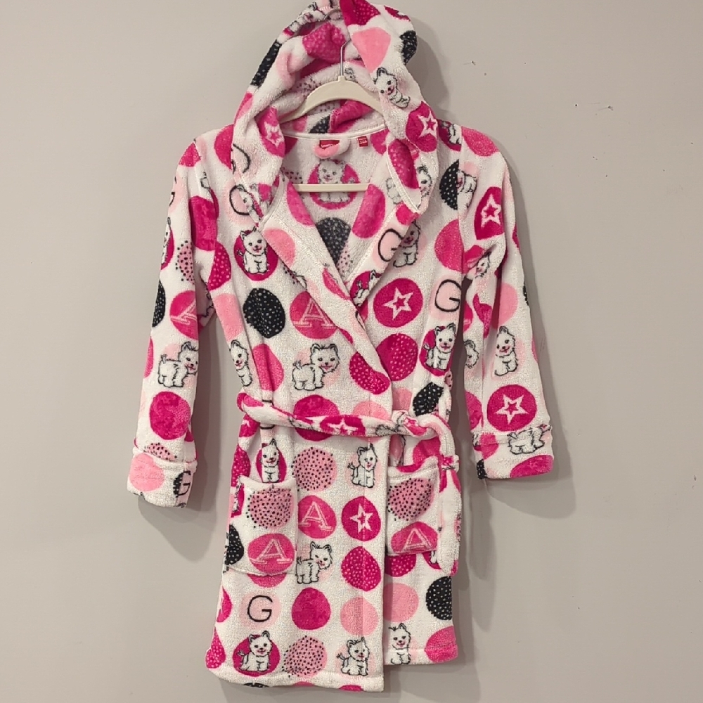 American Girl Fleece Robe‎ Pink Dogs size XS